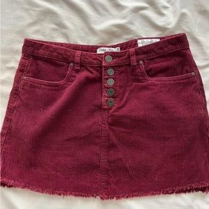 Corduroy, maroon, mini skirt